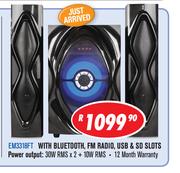 Dixon 2.1 Channel Multimedia Speaker Systems With Subwoofer & 2 Speakers EM3318FT