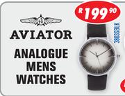 Aviator Analogue Mens Watch 3803SBLK