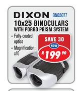 Dixon 10 x 25 Binoculars With Porro Prism System BN05077