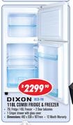 Dixon 118Ltr Combi Fridge & Freezer BCD-118