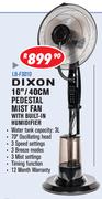 Dixon 16"/40cm Pedestal, Mist Fan With Built In Humidifier LB-FS01D