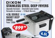 Dixon 4.5L Double Basket Stainless Steel Deep Fryers DF-168