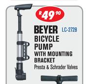 Beyer Bicycle Pump With Mounting Bracket Presta  & Schrader Valves LC-2728 