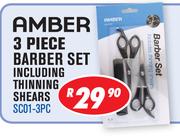 Amber 3 Piece Barber Set Including Thinning Shears SC01-3PC