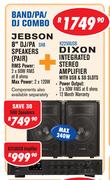 Jebson 8" DJ/PA Speakers(Pair) + Dixon Integrated Stereo Amplifier