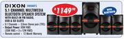 Dixon 5.1 Channel Multimedia Bluetooth Speaker System+Built In FM Radio,USB & SD Slots DN5086FG