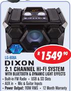 Dixon 2.1 Channel Hi-Fi System With Bluetooth & Dynamic Light Effects LG-808A