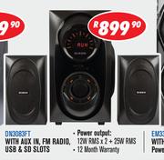 Dixon 2.1 Channel Multimedia Speaker System With Subwoofer & 2 Speakers DN3083FT