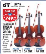 Jinyin Handmade Student Grade Violins With Bow & Case-Each