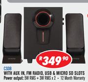 Dixon 2.1 Channel Multimedia Speaker System With Subwoofer & 2 Speakers CS08