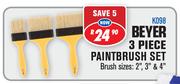 Beyer 3 Piece Paintbrush Set Brush Sizes: 2", 3" & 4" K098