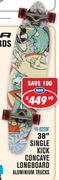 Ripper Skateboards 38" Single Kick Concave Longboard Aluminium Trucks YX-0220F