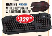 Rippa Gaming Accessories Gaming Wired Keyboard & 6 Button Mouse R195/386