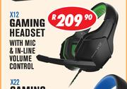 Rippa Gaming Accessories Gaming Headset With Mic & In Line Volume Control X12
