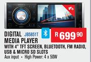 Jebson Digital Media Player With 4" TFTScreen,Bluetooth,FM Radio,USB & Micro SD Slots JB5851T