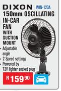 Dixon 150mm Oscillating In Car Fan With Suction Mount WIN-123A