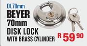 Beyer 70mm Disk Lock With Brass Cylinder DL70mm