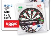 Dartboards 17" With 6 x 6g Darts AP-304-3