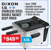 Dixon 4.5L Stainless Steel Double Basket Deep Fryer DF-168