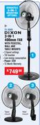 Dixon 3-In-1 400mm Fan With Pedestal, Wall And Table Mounts FX-1604R