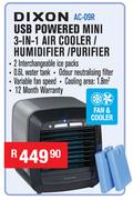 Dixon USB Powered Mini 3-in-1 Air Cooler/Humidifier/Purifier AC-09R