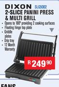 Dixon 2-Slice Panini Press & Multi Grill SLG5002