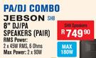 Jebson 8" DJ/PA Speakers(Pair) SH8
