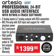 Artesia Professional 24-Bit USB Audio Interface With Bitwig 8-Track Software A22XT