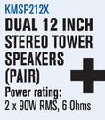 Dixon Dual 12 Inch Stereo Tower Speakers(Pair) KMSP212X 