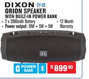 Dixon Rechargeable Bluetooth Orion Speaker With Built In Power Bank CY-29
