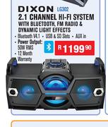 Dixon 2.1 Channel HiFi System With Bluetooth,FM Radio & Dynamic Light Effects LG302
