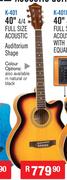 Sanchez Acoustic Guitars 40" 4/4 Full Size Acoustic Auditorium Shape K-401