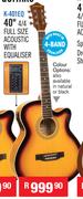 Sanchez Acoustic Guitars 40" 4/4 Full Size Acoustic With Equaliser K-401EQ