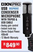 DXN USB Condenser Microphone With Tripod & USB Cable BIGPROV2