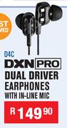 DXN Driver Earphones With In-Line Mic D4C