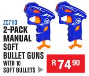 2-Pack Manual Soft Bullet Guns With 10 Soft Bullets ZC7110