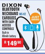 Dixon Bluetooth Neckband Earbuds With Easy-Access Controls MS-K2