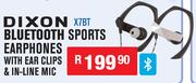 Dixon Bluetooth Sports Earphones With Ear Clips & In-Line Mic X7BT