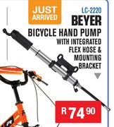 Beyer Bicycle Hand Pump With Integrated Flex Hose & Mointing Bracket LC-2220