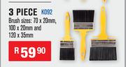 Beyer 3 Piece Paintbrush Sets Brush Sizes 70x20mm, 100x20mm, & 120x35mm K092