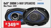 Dixon Car Speakers 6x9" 300W 3 Way Speakers Max Power 300W DN69398