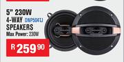 Dixon Car Speakers 5" 230W 4 Way Speakers Max Power 230W DNP504TJ