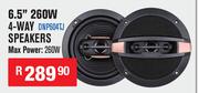 Dixon Car Speakers 6.5" 260W 4 Way Speakers Max Power 260W DNP604TJ