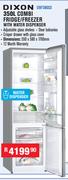 Dixon 350L Combi Fridge/Freezer With Water Dispenser DBF380SD