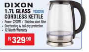 Dixon 1.7L Glass Cordless Kettle Y6302GB