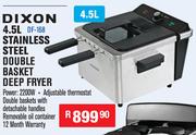 Dixon 4.5L Stainless Steel Double Basket Deep Fryer DF-168