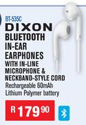 Dixon Bluetooth In-Ear Earphones With-In Line Microphones & Neckband-Style Cord
