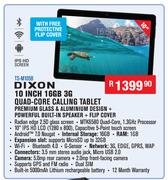 Dixon 10" 16GB 3G Quad-Core Calling Tablet TS-M105B+Free Protective Flip Cover