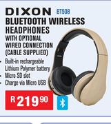 Dixon Bluetooth Wireless Headphones With Optional Wired Connection(Cable Supplied) BT508