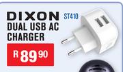 Dixon Dual USB AC Charger ST410